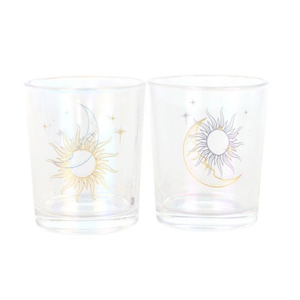 Iridescent Sun and Moon Votive Candle Holders - Image 3