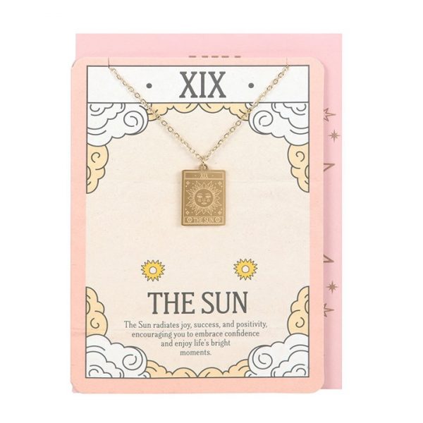 The Sun Vintage Tarot Necklace on Greeting Card - Image 2
