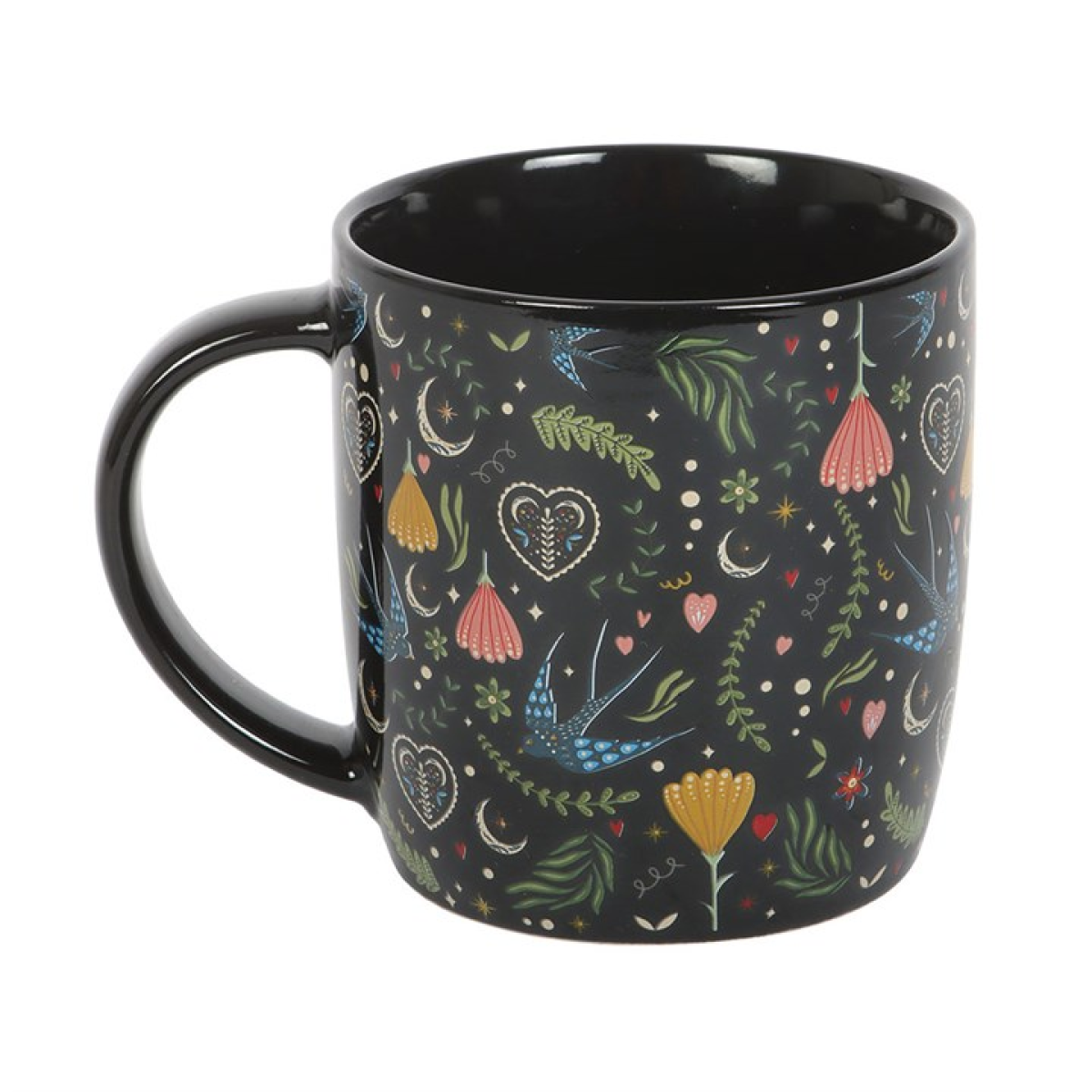 Black Midnight Bloom Print Mug - Image 2
