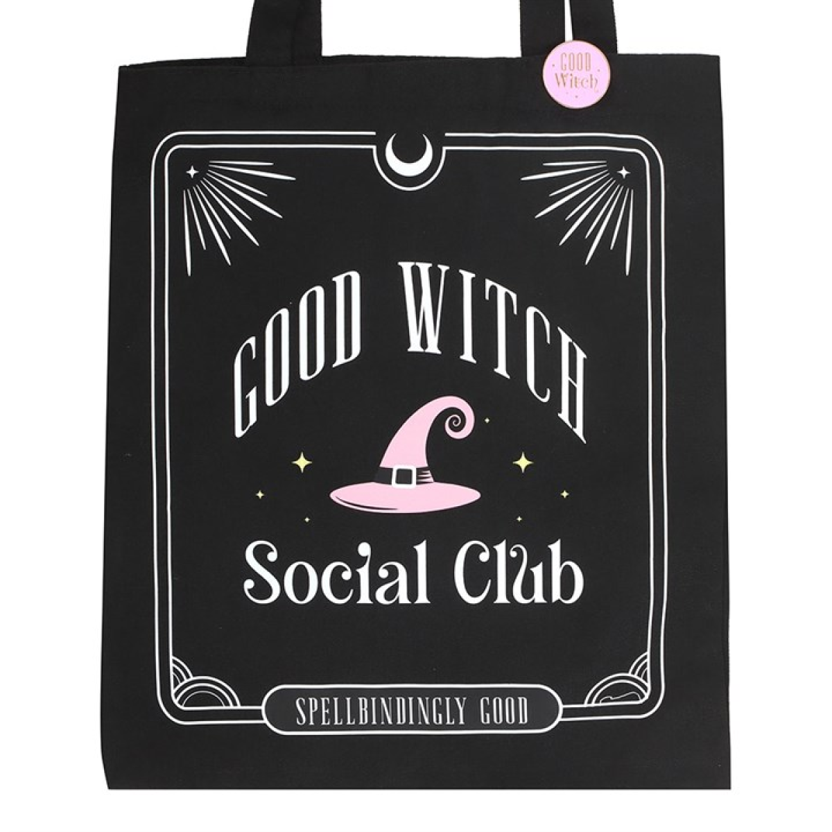 Good Witch Social Club Polycotton Tote Bag with Pin Badge - Image 3