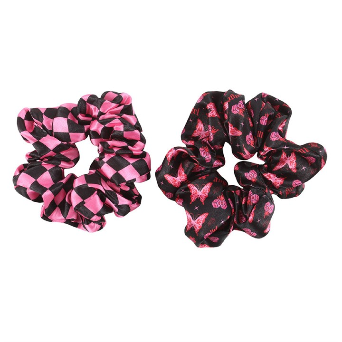 Set of 2 Rebel Butterfly and Checkerboard Hair Scrunchies - Image 3