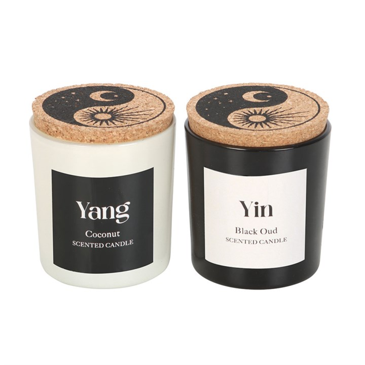 Set of 2 Yin Yang Black Oud and Coconut Candles - Image 3