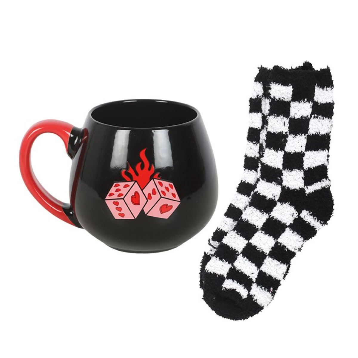 Black Dice Mug and Socks Set - Image 4