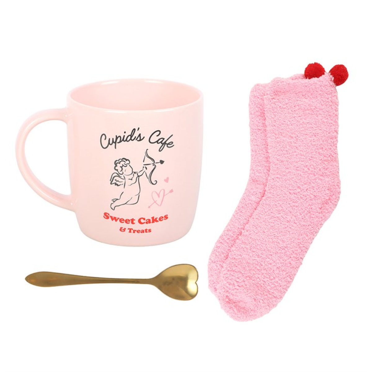 Cupid's Café Mug, Spoon and Socks Set - Image 4