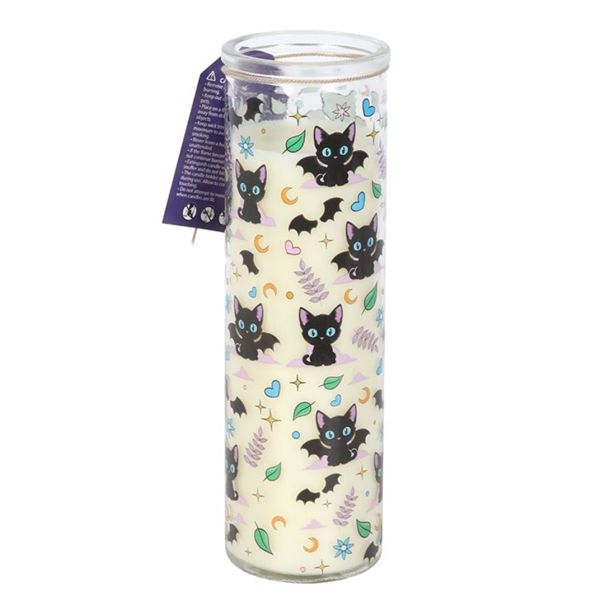 Cute and Creepy Cat Print Lavender Tube Candle - Image 4