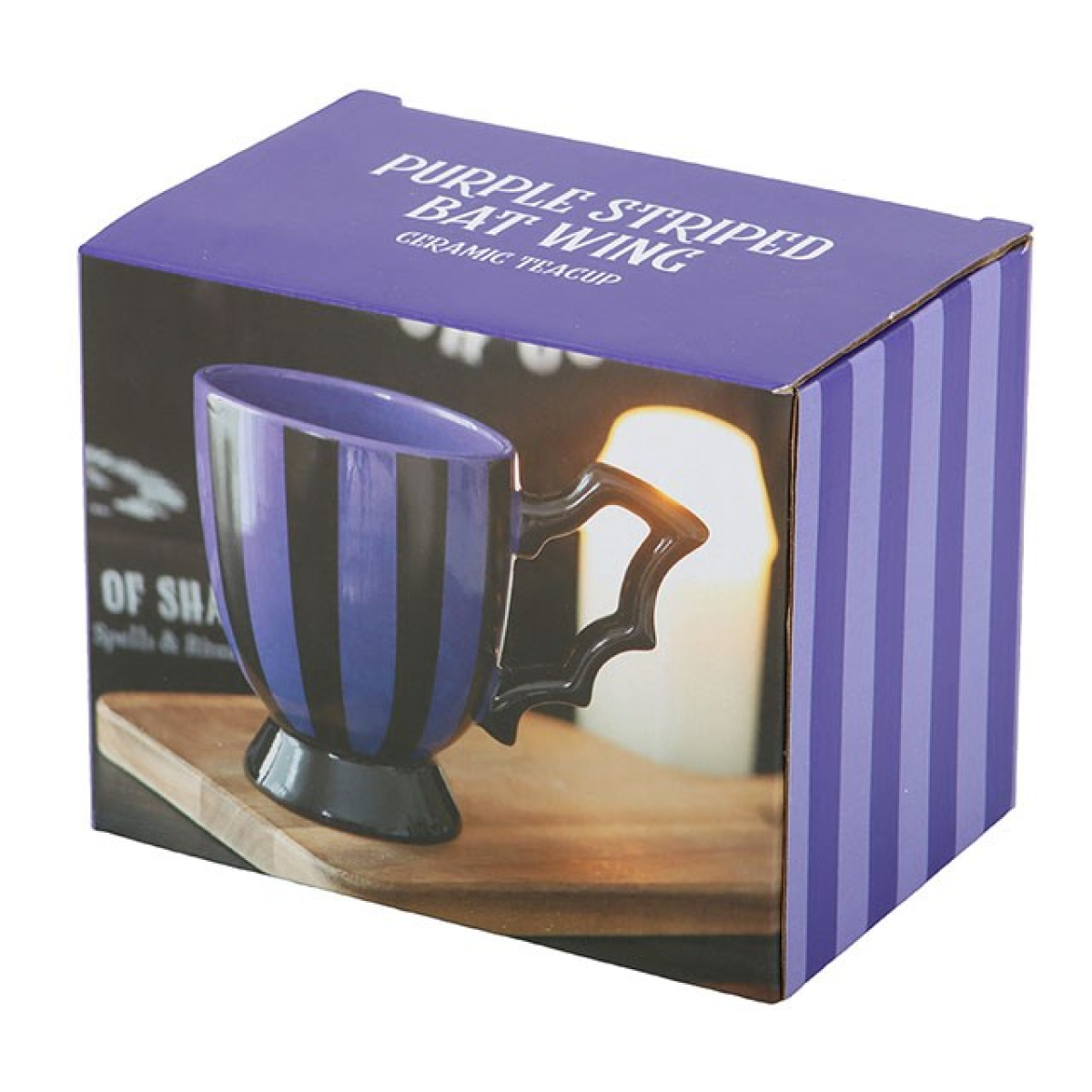 Purple Striped Bat Wing Teacup - Image 4