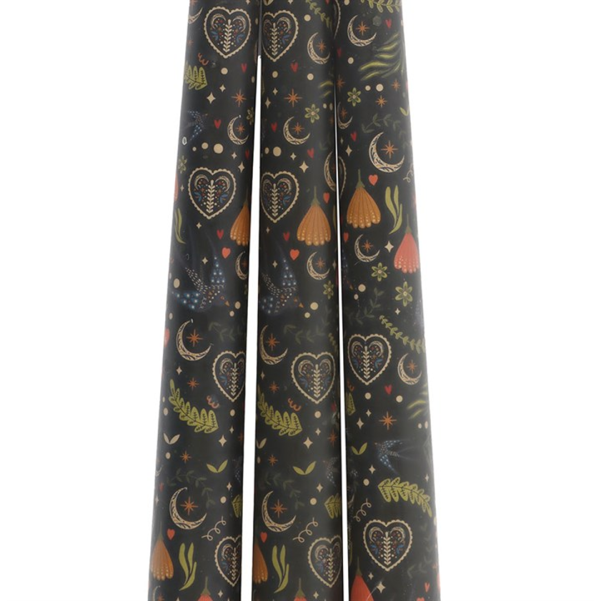 Set of 3 Black Midnight Print Taper Candles - Image 4