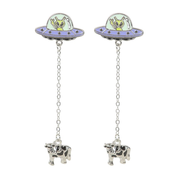 Glow in the Dark Alien Abduction Dangle Earrings - Image 3