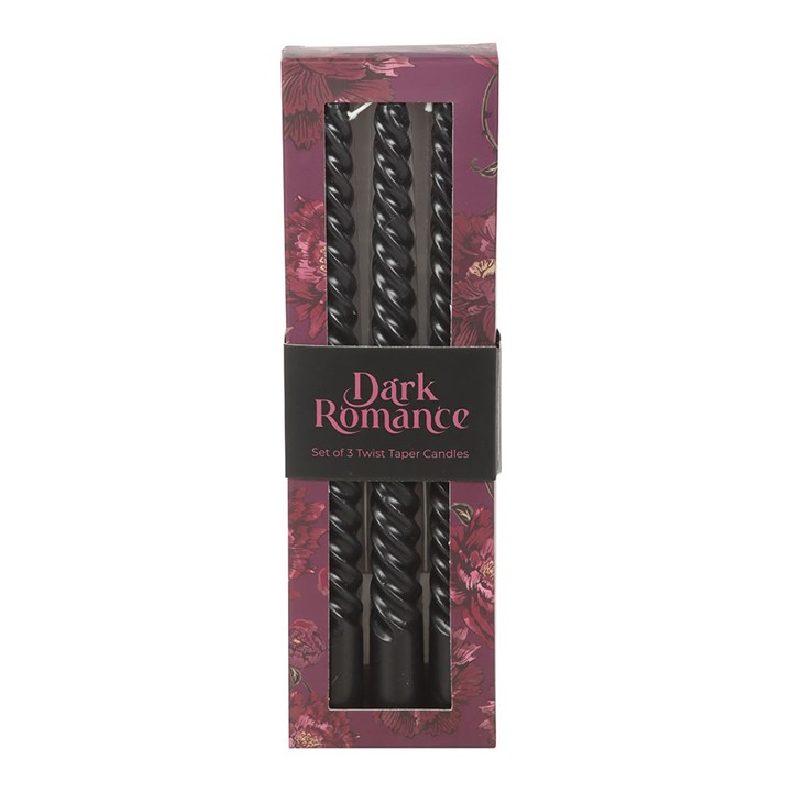 Set of 3 Dark Romance Twist Taper Candles - Image 2