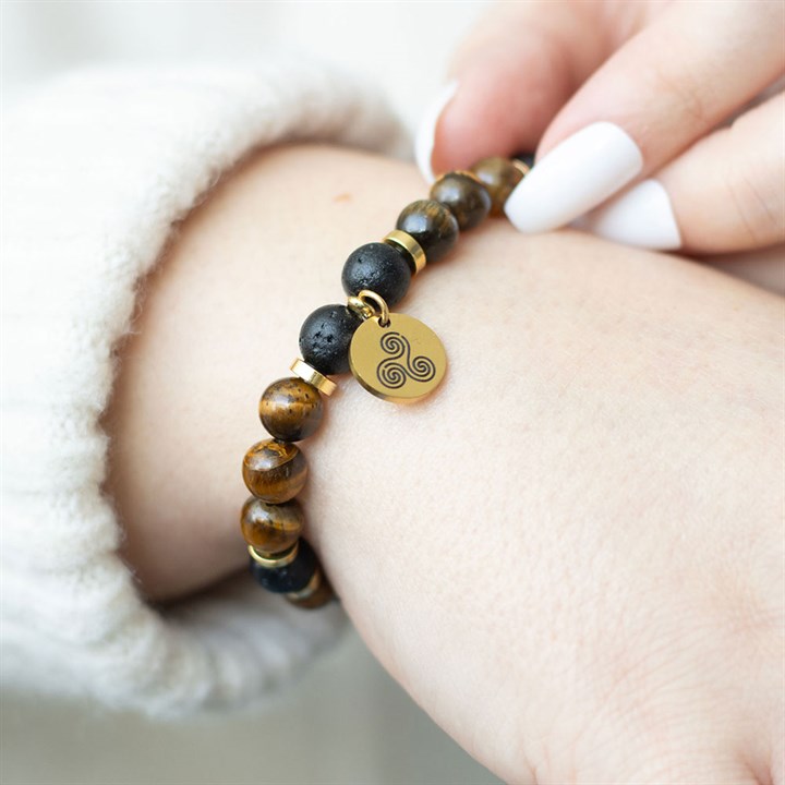 Confidence Tiger's Eye Crystal Essential Oil Bracelet - Image 2